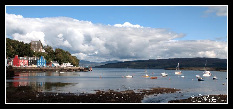 Boat Moorings and the “Balamory Houses”: Photograph by Steve Milner